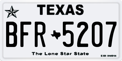TX license plate BFR5207