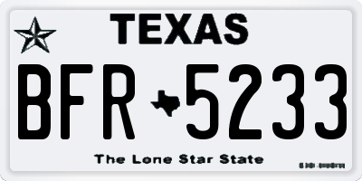 TX license plate BFR5233