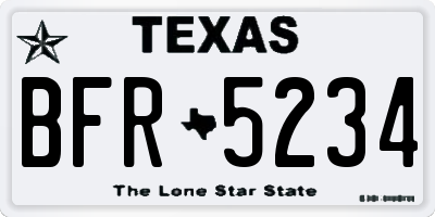 TX license plate BFR5234