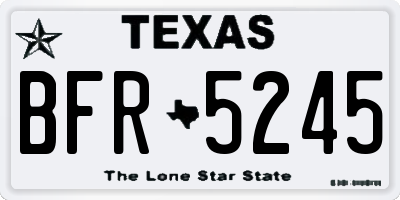 TX license plate BFR5245