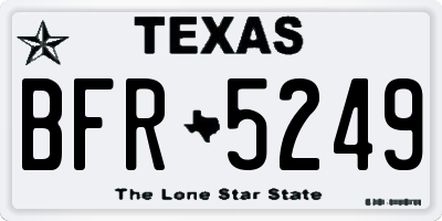 TX license plate BFR5249