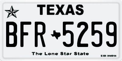 TX license plate BFR5259