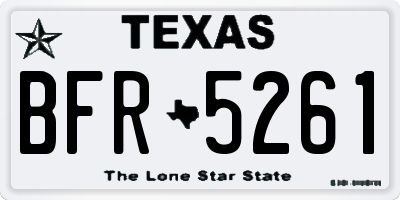 TX license plate BFR5261