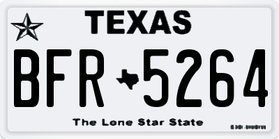 TX license plate BFR5264