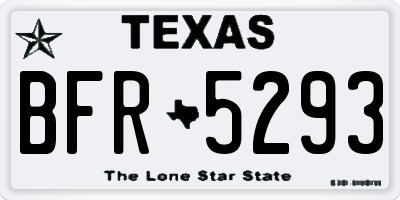 TX license plate BFR5293