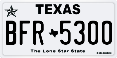 TX license plate BFR5300