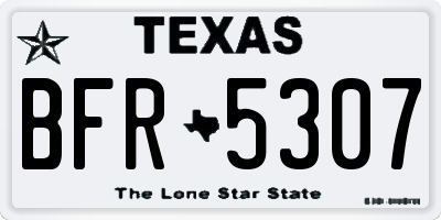 TX license plate BFR5307
