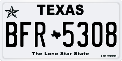 TX license plate BFR5308