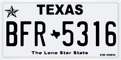 TX license plate BFR5316