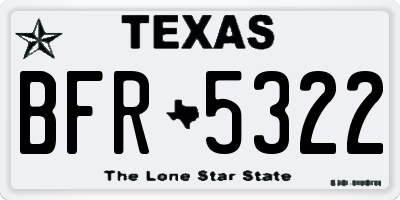 TX license plate BFR5322