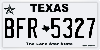 TX license plate BFR5327