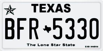 TX license plate BFR5330