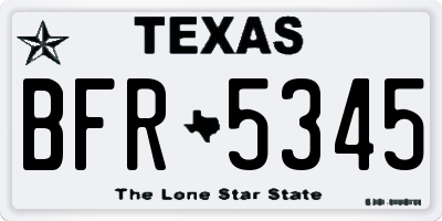 TX license plate BFR5345