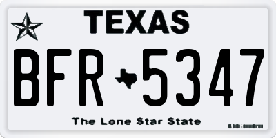 TX license plate BFR5347