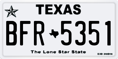 TX license plate BFR5351