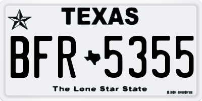 TX license plate BFR5355