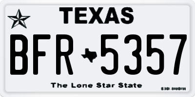 TX license plate BFR5357