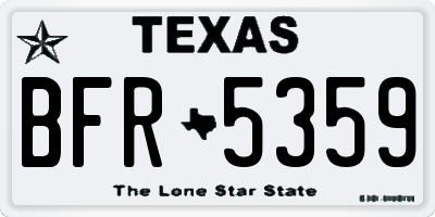 TX license plate BFR5359