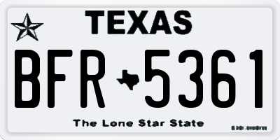 TX license plate BFR5361