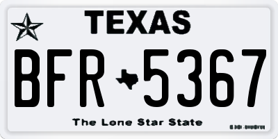 TX license plate BFR5367