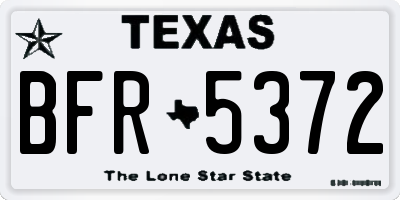 TX license plate BFR5372