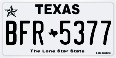 TX license plate BFR5377