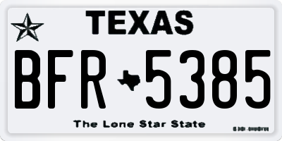 TX license plate BFR5385