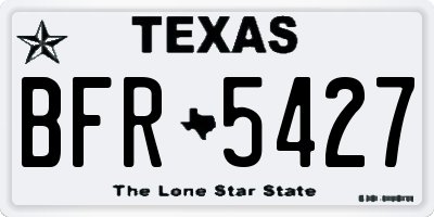 TX license plate BFR5427