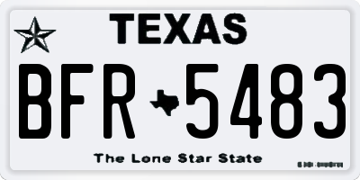 TX license plate BFR5483