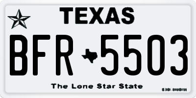 TX license plate BFR5503