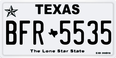 TX license plate BFR5535