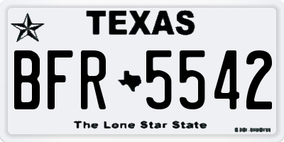 TX license plate BFR5542