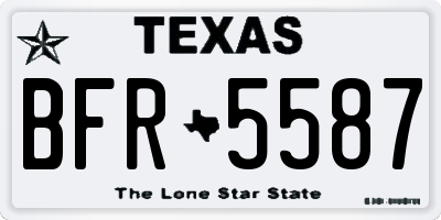 TX license plate BFR5587