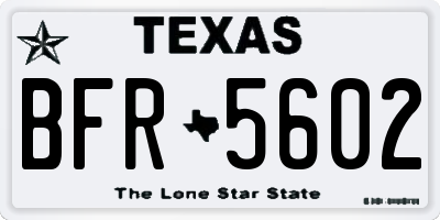 TX license plate BFR5602