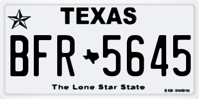 TX license plate BFR5645