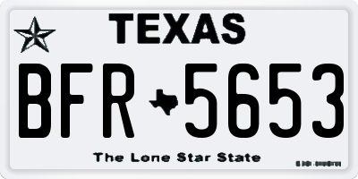 TX license plate BFR5653