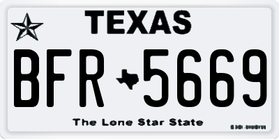 TX license plate BFR5669
