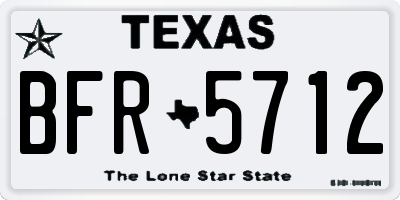 TX license plate BFR5712