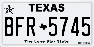 TX license plate BFR5745