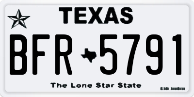 TX license plate BFR5791