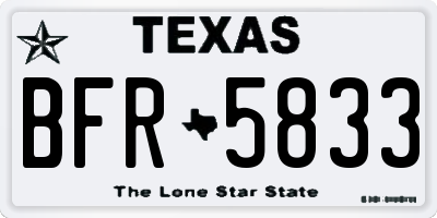 TX license plate BFR5833