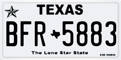 TX license plate BFR5883