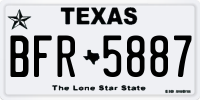 TX license plate BFR5887