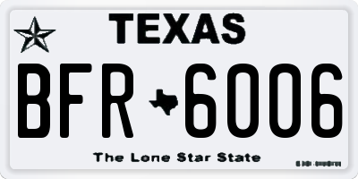 TX license plate BFR6006