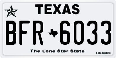 TX license plate BFR6033
