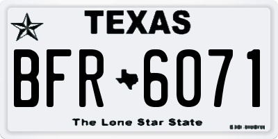 TX license plate BFR6071