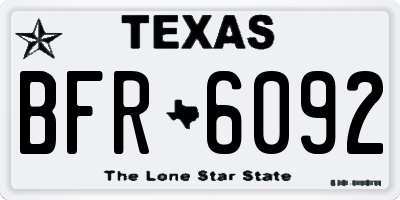 TX license plate BFR6092