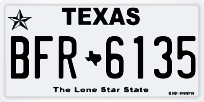 TX license plate BFR6135