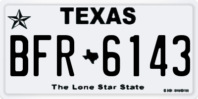 TX license plate BFR6143