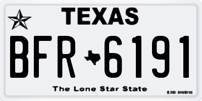 TX license plate BFR6191